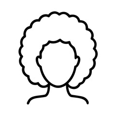 Fototapeta premium Afro hairstyle vector art: curly hair outline drawing for black women, natural hair style icon design