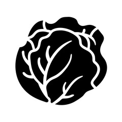 cabbage icon, cabbage silhouette vector illustration-simple silhouette illustration of cabbage, perfect for cabbage logos and icons
