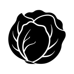 cabbage icon, cabbage silhouette vector illustration-simple silhouette illustration of cabbage, perfect for cabbage logos and icons