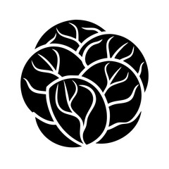 brussels sprouts icon, brussels sprouts silhouette vector illustration-simple silhouette illustration of brussels sprouts, perfect for brussels sprouts logos and icons