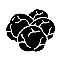 brussels sprouts icon, brussels sprouts silhouette vector illustration-simple silhouette illustration of brussels sprouts, perfect for brussels sprouts logos and icons