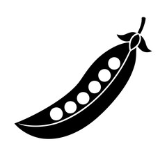 snap peas icon, snap peas silhouette vector illustration-simple silhouette illustration of snap peas, perfect for snap peas logos and icons