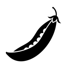 snap peas icon, snap peas silhouette vector illustration-simple silhouette illustration of snap peas, perfect for snap peas logos and icons