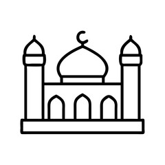 Vector graphic of islamic mosque outline for ramadan kareem and eid mubarak celebration design