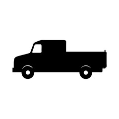Silhouette truck vector illustration, pickup truck, transportation, vehicle, automotive, transport icon design element