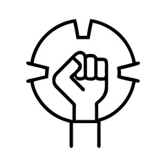 Obraz premium Hand fist revolution protest power symbol vector illustration graphic design concept element icon