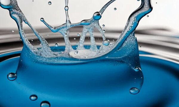 Splash of water creating a globe effect, showcasing motion and fluidity