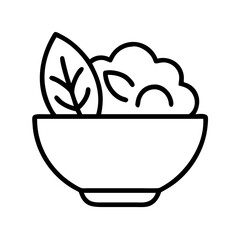 Bowl of salad vector illustration, healthy food concept, salad bowl icon, fresh salad recipe idea