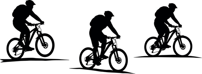 Obraz premium Silhouette Mountain biker
