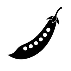 green bean icon, green bean silhouette vector illustration-simple silhouette illustration of green bean, perfect for green bean logos and icons