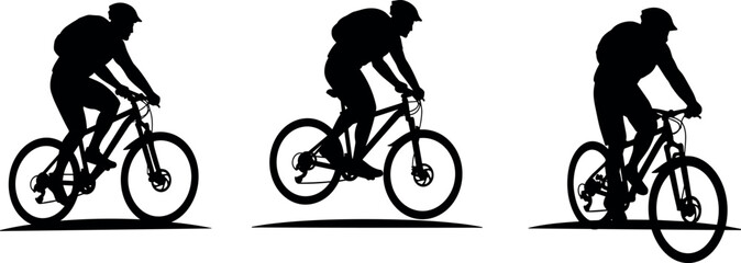 Obraz premium Silhouette Mountain biker