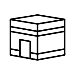 Outline drawing of the kaaba in mecca for hajj and umrah pilgrimage travel and islamic holidays