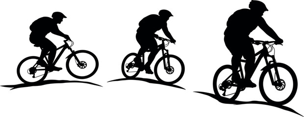 Obraz premium Silhouette Mountain biker