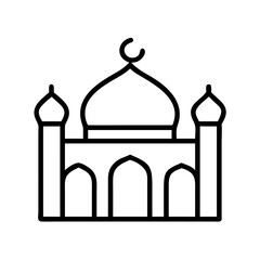 Islamic mosque vector icon ramadan kareem eid mubarak religious building muslim culture art design