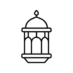 Vector drawing of a traditional ramadan lantern design with outline for islamic decoration and celebration