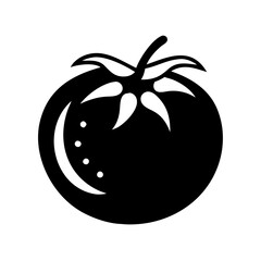 tomato icon, tomato silhouette vector illustration-simple silhouette illustration of tomato, perfect for tomato logos and icons