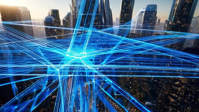 The digital web enveloping the metropolis.