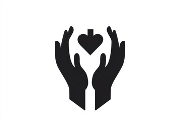 Fototapeta premium Hands Protecting a Heart; Symbol of Love and Care