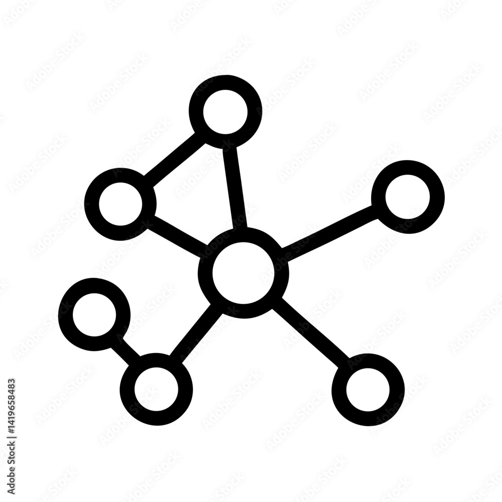 Poster network connection node graph structure data science diagram social media connection abstract vector