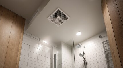 Bathroom ventilation fan in modern apartment Interior design with air system setup