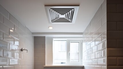 Bathroom ventilation fan in modern apartment Interior design with air system setup