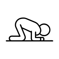 Illustration of person in prayer position icon vector graphic design template for websites and apps