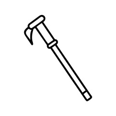 Illustration of a hiking stick trekking pole cane walking stick for outdoor adventure gear use