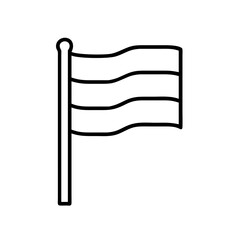 Vector outline illustration of a flag on a pole for web design and graphic resources element