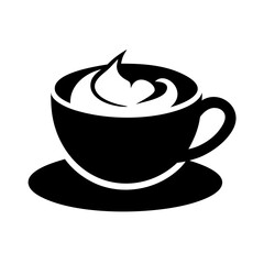 cappuccino icon, cappuccino silhouette vector illustration-simple silhouette illustration of cappuccino, perfect for cappuccino logos and icons