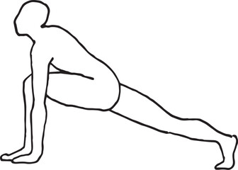 yoga-pose-Ashwa Sanchalanasana, Equestrian pose-illustration