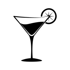 lemon drop martini icon, lemon drop martini silhouette vector illustration-simple silhouette illustration of lemon drop martini, perfect for lemon drop martini logos and icons