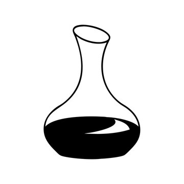 black wine decanter simple outline clip art preview