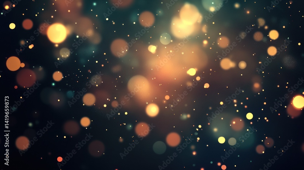 Poster colorful bokeh lights creating a dreamy background effect