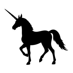 Unicorn silhouette vector art mythical creature horse fantasy animal horned beast equine design illustration