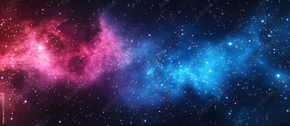 Wall mural night sky filled with colorful stars and the milky way galaxy background of the starry sky with a pa