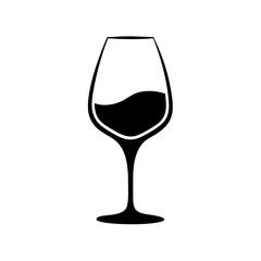 wine tasting glass icon, wine tasting glass silhouette vector illustration-simple silhouette illustration of wine tasting glass, perfect for wine tasting glass logos and icons