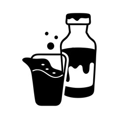 chocolate milk icon, chocolate milk silhouette vector illustration-simple silhouette illustration of chocolate milk, perfect for chocolate milk logos and icons