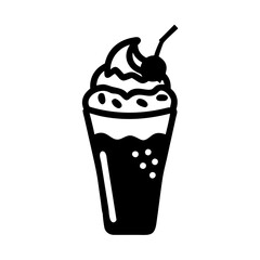 milkshake with whipped cream icon, milkshake with whipped cream vector
