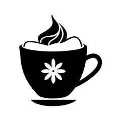 chai latte icon, chai latte silhouette vector illustration-simple silhouette illustration of chai latte, perfect for chai latte logos and icons