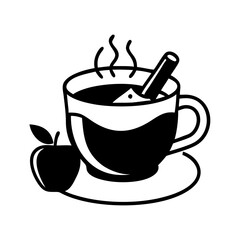 hot cider with cinnamon icon, hot cider with cinnamon silhouette vector illustration-simple silhouette illustration of hot cider with cinnamon, perfect for hot cider with cinnamon logos and icons