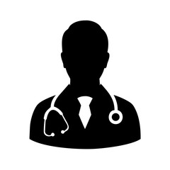 Doctor silhouette vector medical healthcare professional physician stethoscope tie expert care