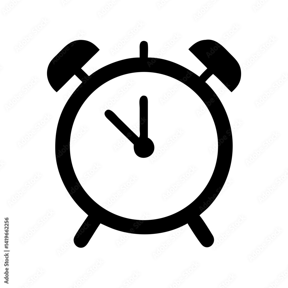 Poster alarm clock time wake up call reminder deadline schedule appointment timer icon vector graphic desig