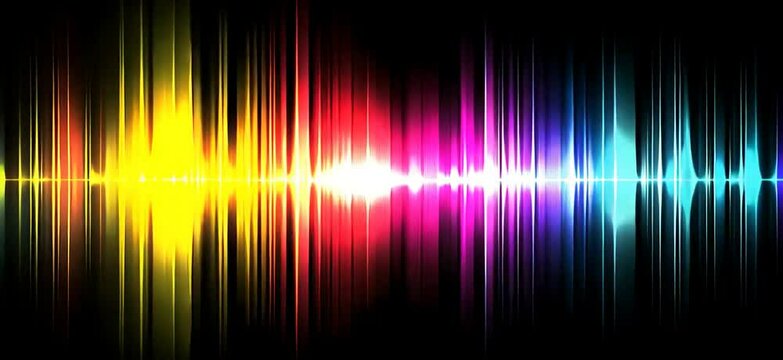 Vibrant Sound Wave Visualization with Colorful Spectrum Reflection