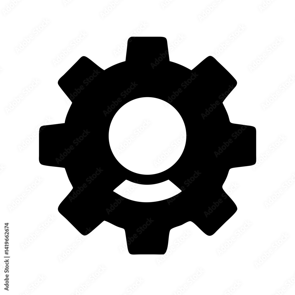 Aufkleber gear cogwheel settings configuration options preferences mechanism engineering system process