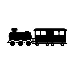Silhouette train vector illustration transportation railway locomotive carriage travel rail transport vehicle steam train icon design