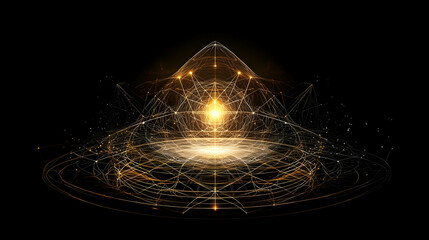 Abstract Golden Pyramid Geometric Design