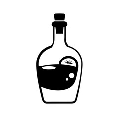 gin bottle icon, gin bottle silhouette vector illustration-simple silhouette illustration of gin bottle, perfect for gin bottle logos and icons