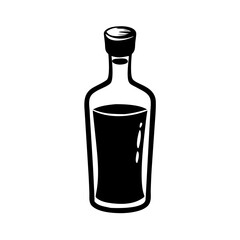 gin bottle icon, gin bottle silhouette vector illustration-simple silhouette illustration of gin bottle, perfect for gin bottle logos and icons