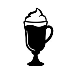 irish coffee icon, irish coffee silhouette vector illustration-simple silhouette illustration of irish coffee, perfect for irish coffee logos and icons