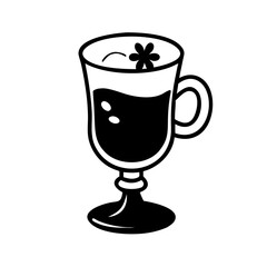 irish coffee icon, irish coffee silhouette vector illustration-simple silhouette illustration of irish coffee, perfect for irish coffee logos and icons